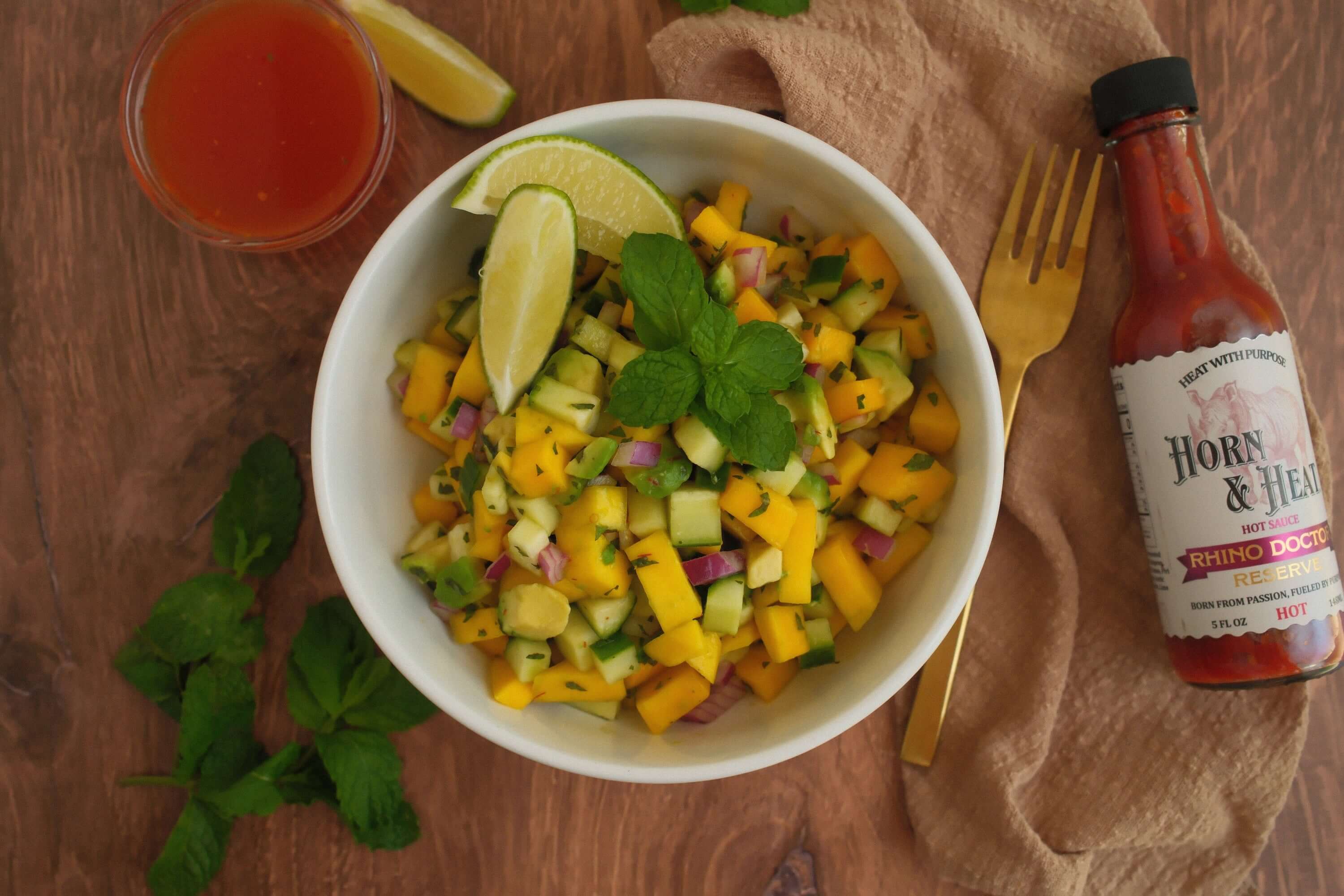 Spicy Mango & Avocado Salad with Rhino Doctor Reserve Vinaigrette