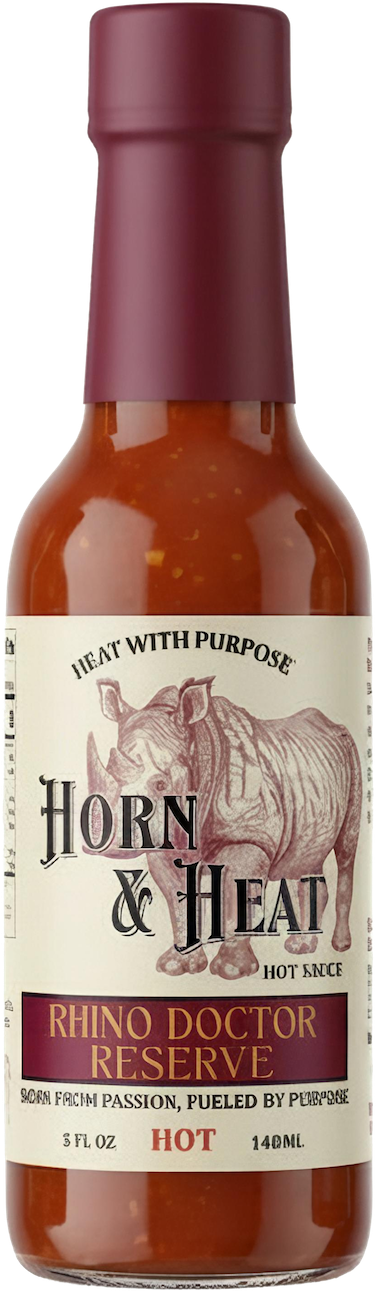 Rhino doctor hot sauce bottle front